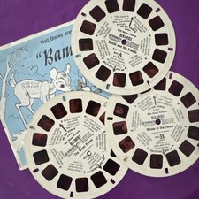 vintage Bambi Walt Disney VIEWMASTER 3 Reels Booklet Sleeves View Master B-400