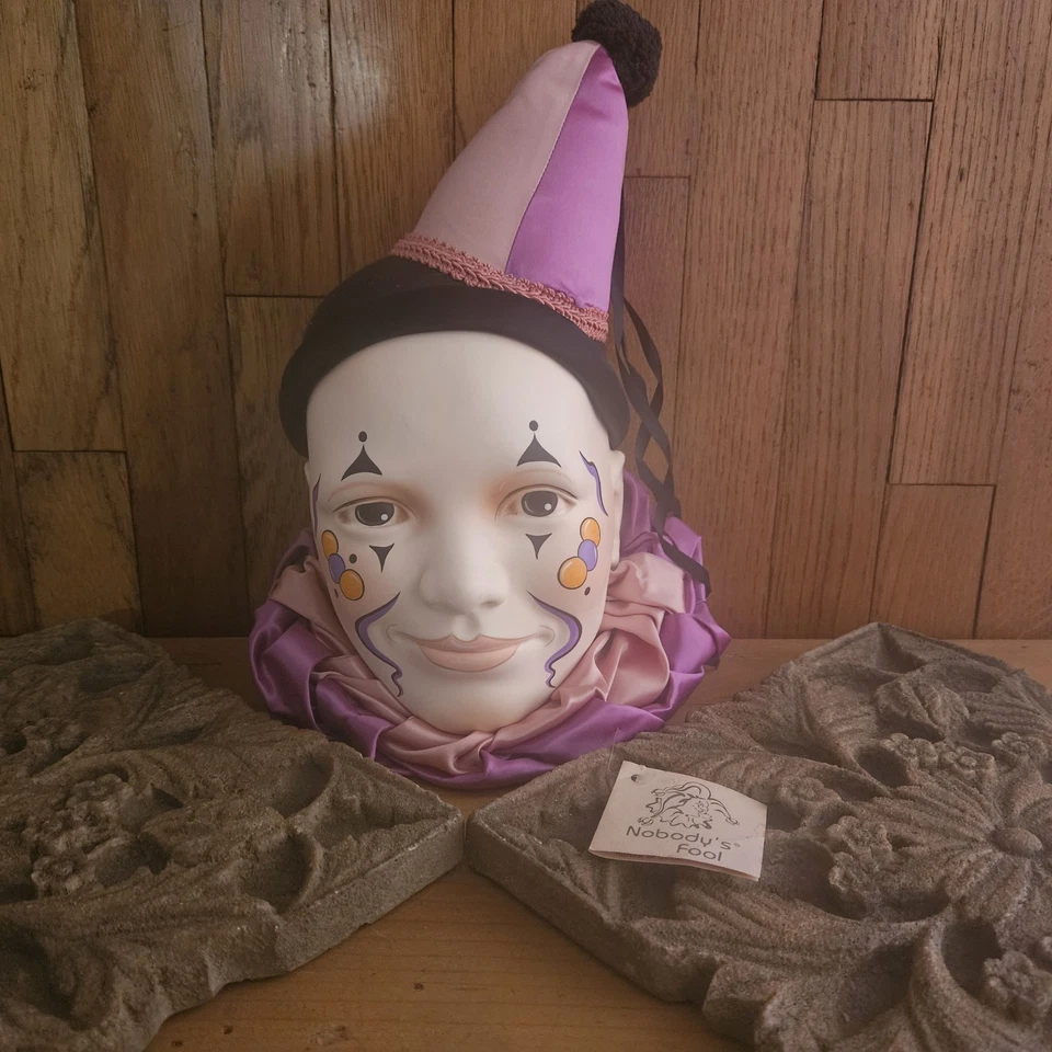 Vintage Nobody's Fool Design Dyan Nelson Hand Painted Jester 1985 *See Left Ear* - Image 2 of 4