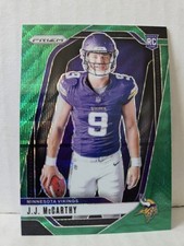 JJ McCarthy 2024 Panini Prizm #13 Variation Green Wave Prizm SP Rookie