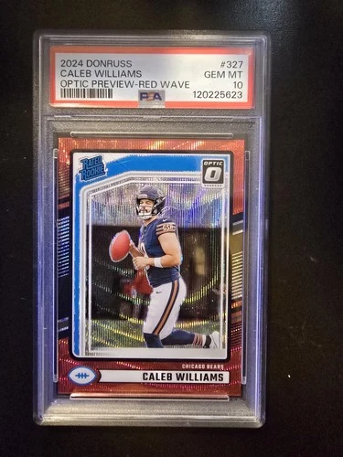 2024 Panini Donruss Caleb Williams Optic Preview Red Wave RC PSA 10
