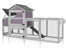 Chicken Coop for Outdoor - Poultry Cage with Wheels Large Mobile Hen House