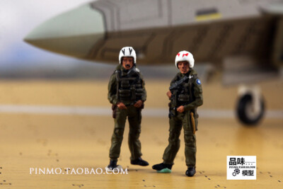 2pcs 1/72 Scale U.S. Fighter Pilot Painted Miniature Figure Models Scene Props