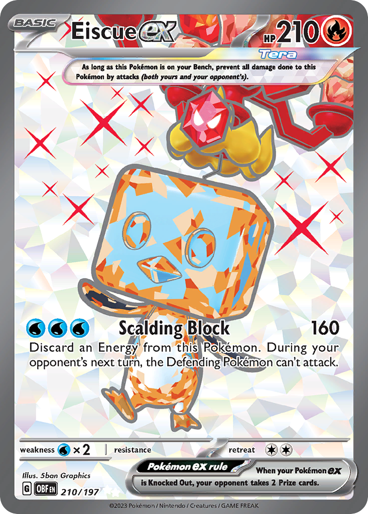 eiscue ex pokemon card Eiscue ex 210/197 Ultra Rare | Obsidian Flames | Pokemon Card