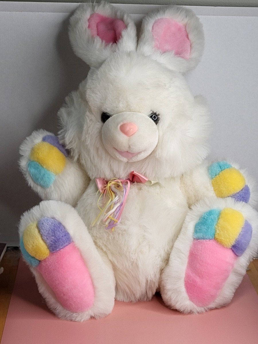 Vtg TB Trading Hoppy Hopster Easter Bunny Rabbit Plush Rainbow