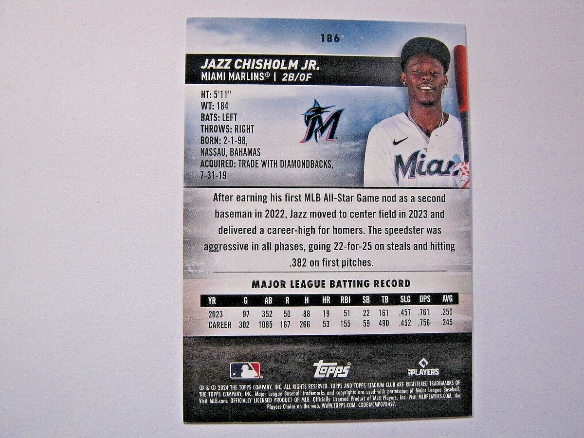 Jazz Chisholm Jr. 2024 Topps Stadium Club Red Foil Parallel Card