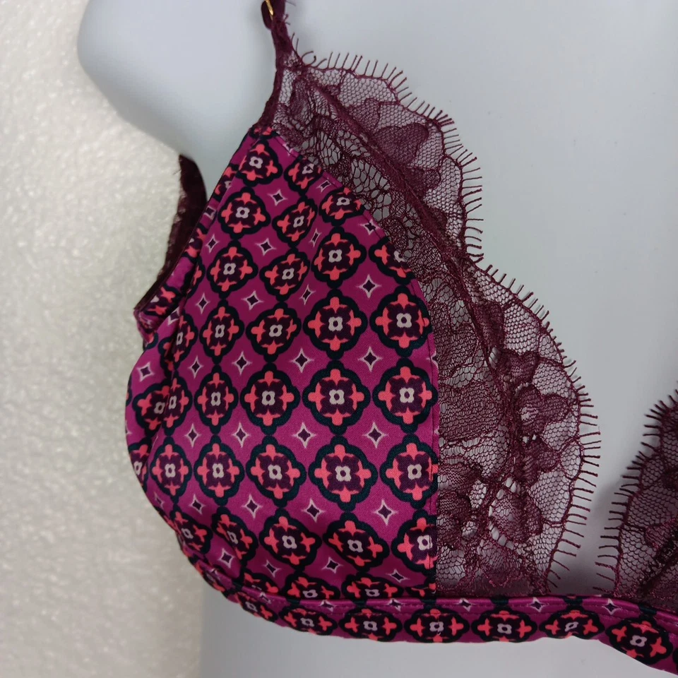 Sujetador Victoria's Secret Bralette Talla Pequeña Púrpura Rosa Encaje Satinado Mujer Nuevo con Etiquetas Foto 3 de 4