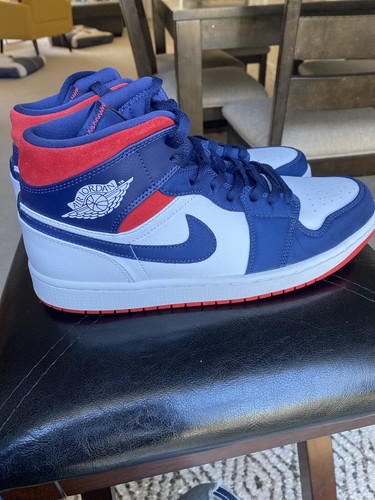 Nike Air Jordan 1 Mid SE USA Olympic White Blue Red 852542-104 Excellent  194277045359 | eBay