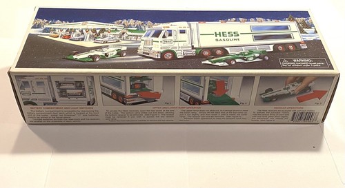 VINTAGE 2003 Hess Gasoline Toy Truck and 2 RaceCar Racers *New in Box Great Gift - Picture 2 of 4