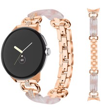 Adjustable Resin Stainless Steel Watch Band Strap For Google Pixel Watch 1 2