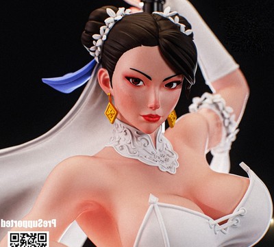 Chun-Li_Bride  (Street Fighter_Fan_Art  /Statue Fully Painted (Made to order}