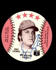 Greg Luzinski Signed 1976 Dairy Isle Disc Philadelphia Phillies Autograph