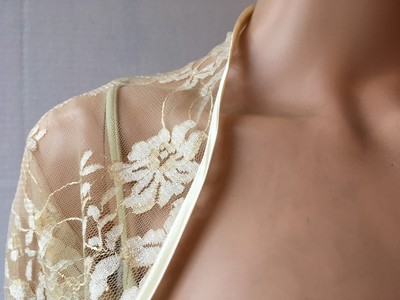 Light Gold LACE Bridal Wedding/Evening Shrug Bolero with 3/4 length sleeves  | eBay