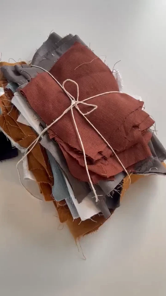 50 peças pacote misto de restos 100% linho, restos de tecido de linho natural para artesanato - Imagem 3 de 4