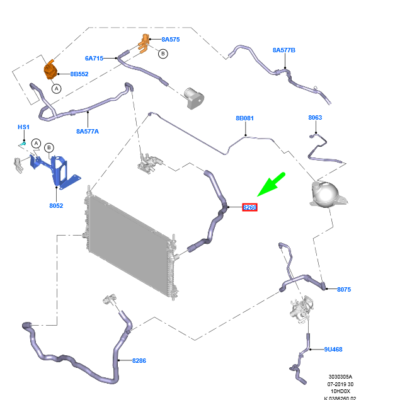 FORD TRANSIT CUSTOM MK1 Kühlmittelkühlerschlauch 2431555 2548547  