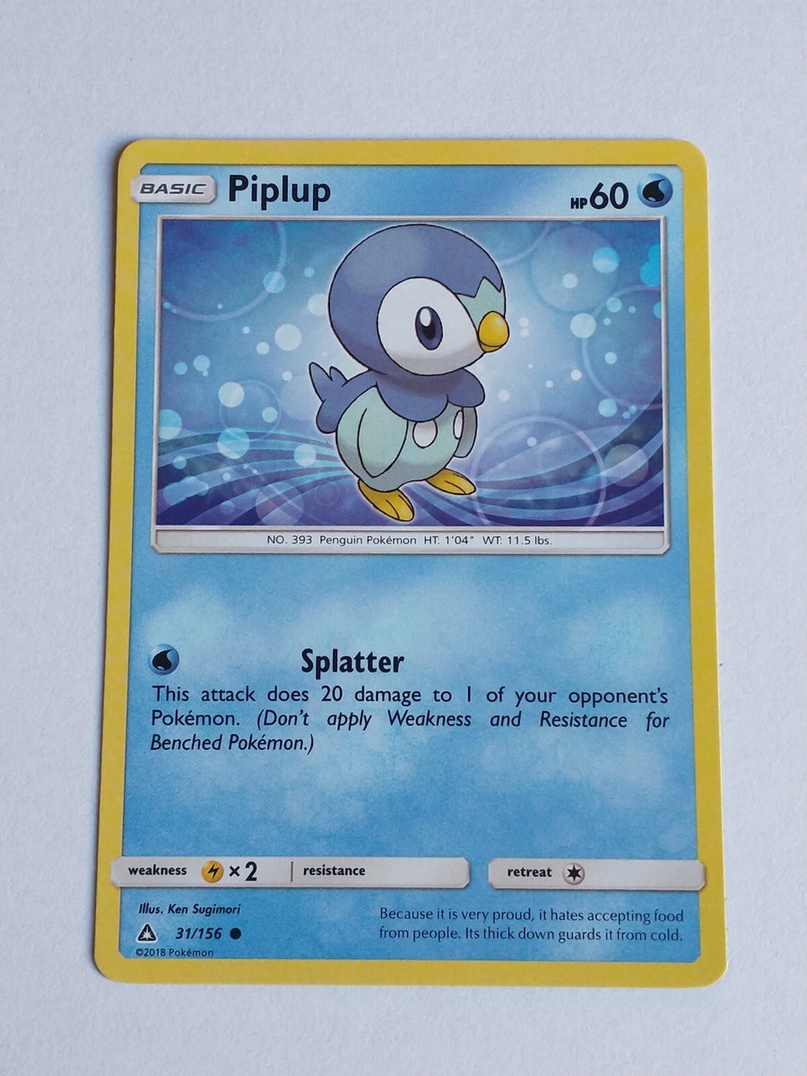 pokemon piplup card Piplup Custom Handpainted Collectible Gift Pokémon Card main image 1
