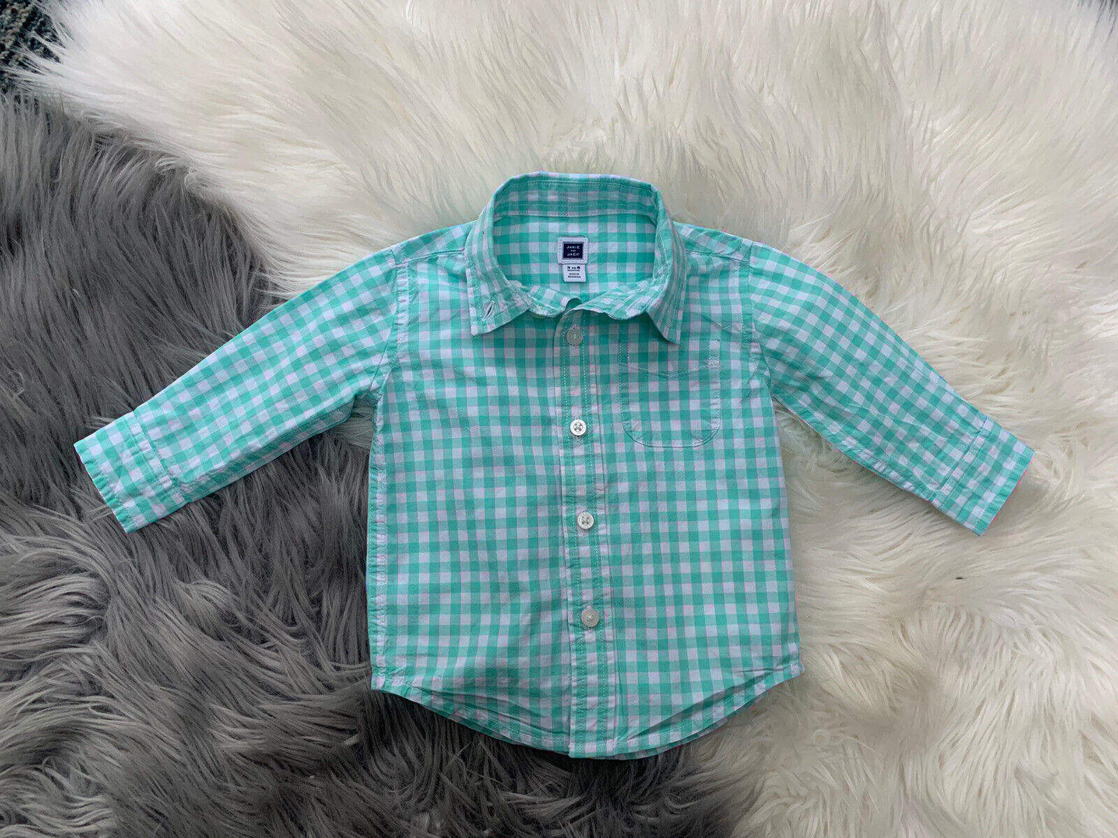 Janie and Jack Boys Long Sleeve Size Months Collared Cheap super special Max 62% OFF price 3-6 Shirt