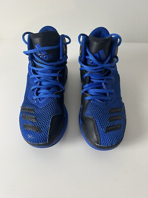 Adidas Bounce Dual Threat Basketball Shoes Blue And Black  US 4 Uk 3.5 VGC