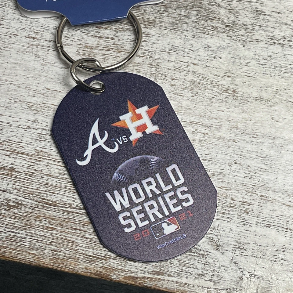 MLB Braves VS Astros Metal Key Ring Keychain 2021 World Series Authentic New  - Image 3 of 4