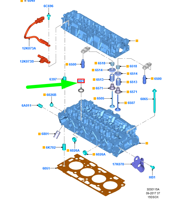FORD ECOSPORT MK2 BK Cylinder Head Seal Ring 2S6Q6L623AA 1489123 NEW