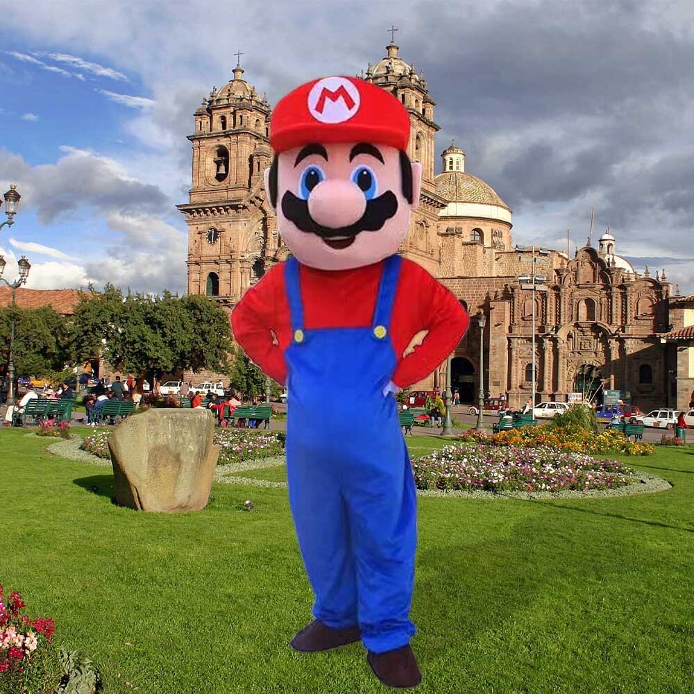 NEW Super Mario Mascot Costume Cosplay Party Fancy Dress Brothers Suits