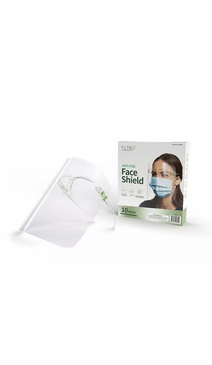 FLTR Pure Protection Anti-Fog Face Shields (10-pack) Barrier  display picture 1