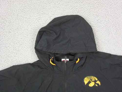 Vintage Iowa Hawkeyes Jacket Mens 2XL XXL Black Nike Full Zip Windbreaker Mens - Picture 5 of 15