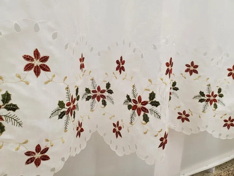 Cortina de Ducha Bordada Pascua 70Wx72L Alta Calidad Festiva Foto 4 de 4