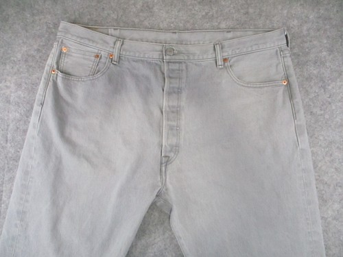 Levis 501 Jeans Mens 42x30* Grey Denim Buttonfly Straight Fit Western Retro - Picture 3 of 17