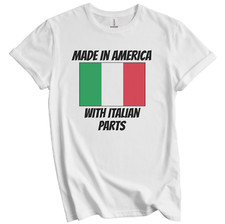 Made In America With Italian Parts Italy Flag Funny T-Shirt