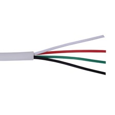 500' 18 AWG 4 Conductor Unshielded Plenum Security Alarm Cable White 300V