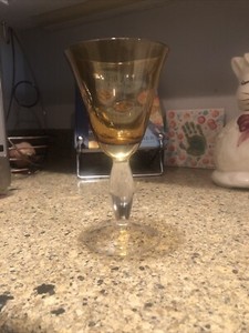 Southern Living at HOME Arlington Amber Goblet Clear Stem Glass