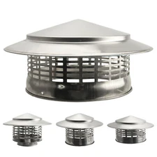 75-200mm Fireplace Chimney Caps Roof Cowl Metal Top Hat Flue Rain Cap Cover