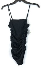 Free People, Women  s On Your Side Black Sleeveless Bodysuit, Size Small