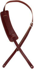 Leathers M25-BRG 50S-Style Veg-Tan Leather Guitar Strap, Burgundy