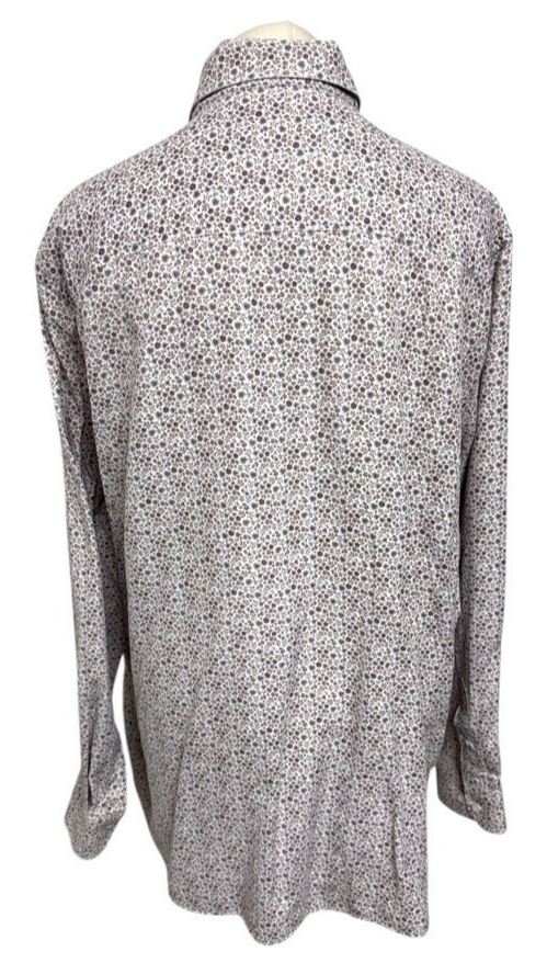 FILA Camicia WILLIAM HUNT Savile Row taglia 19" fantasia floreale marrone uomo nuova