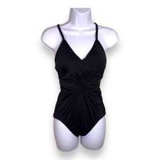 SMALL RETRO BLACK SWIMSUIT RETRO PINUP CLASSIC ONE PIECE