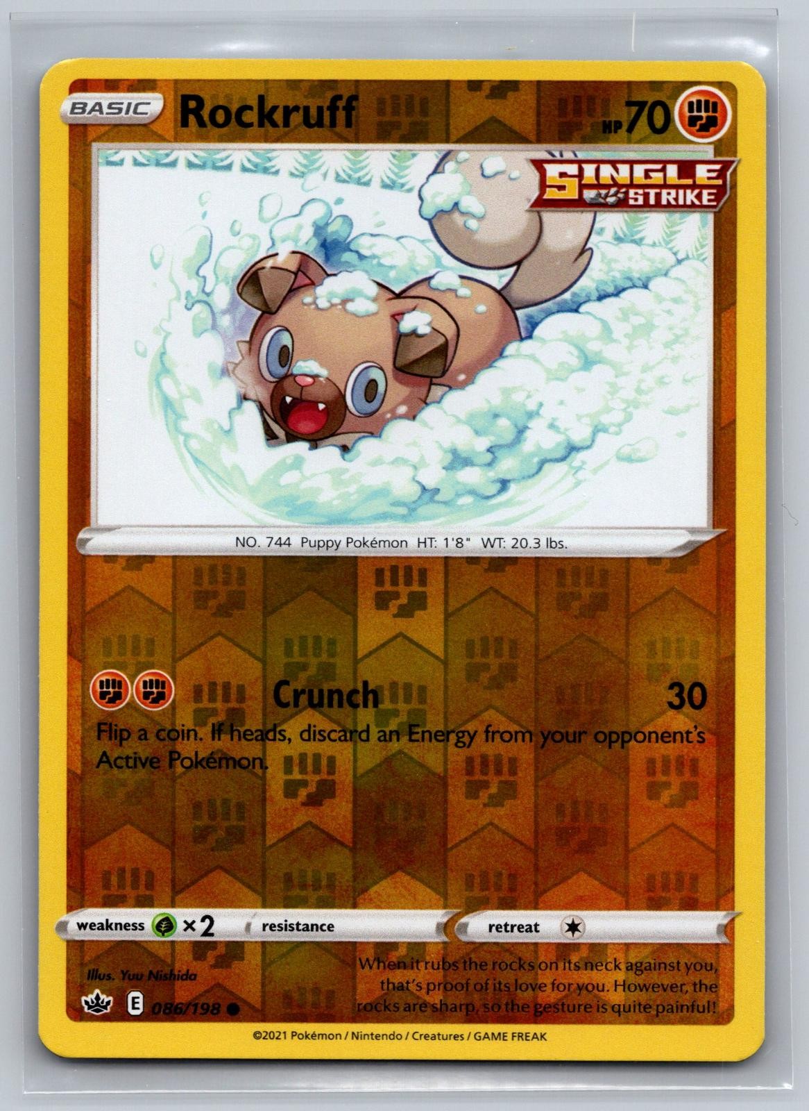 Rockruff 086/198 Common Chilling Reign Pokemon Reverse Holo Near Mint