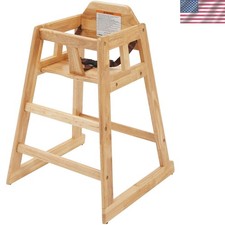 Unassembled Wooden High Chair, Natural,Tan, Medium
