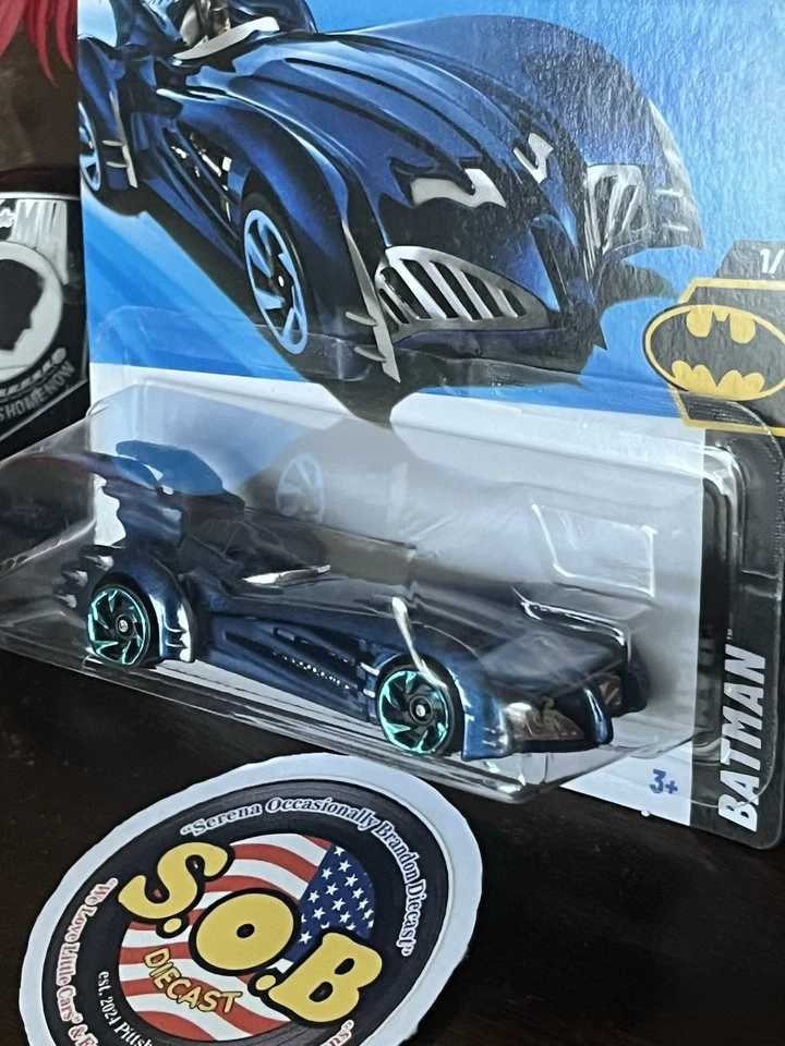 Batimóvil Hot Wheels Batman & Robin azul fundido a presión sellado casi nuevo Foto 4 de 4