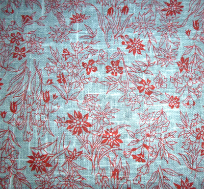 Vtg Lightweigh Cotton Fabric Orange Lilies Flowers on White 44'' x 6 yds