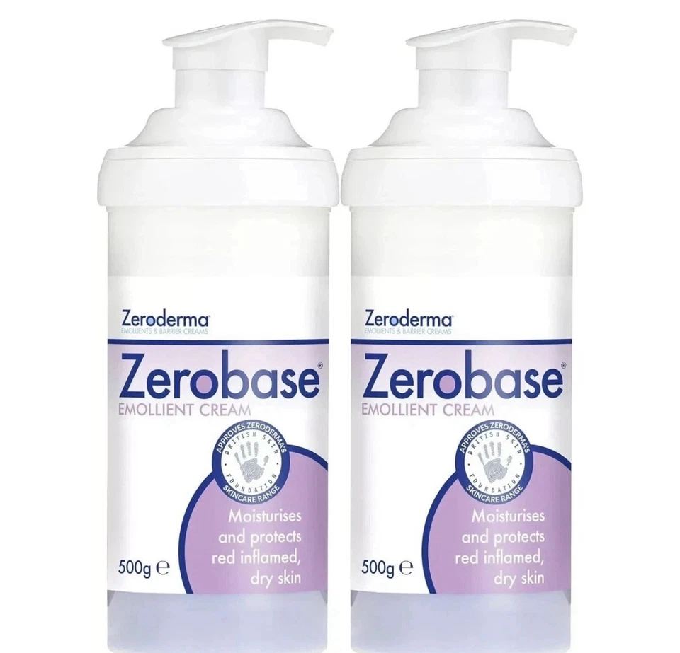 ZERODERMA 2x Zerobase Emollient Cream 500g - For Dry, Red Inflamed Skin