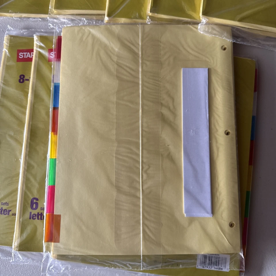 9 paquetes de grapas divisores insertables de 8 pestañas 6 juegos tamaño letra personalizable 493303 Foto 3 de 3