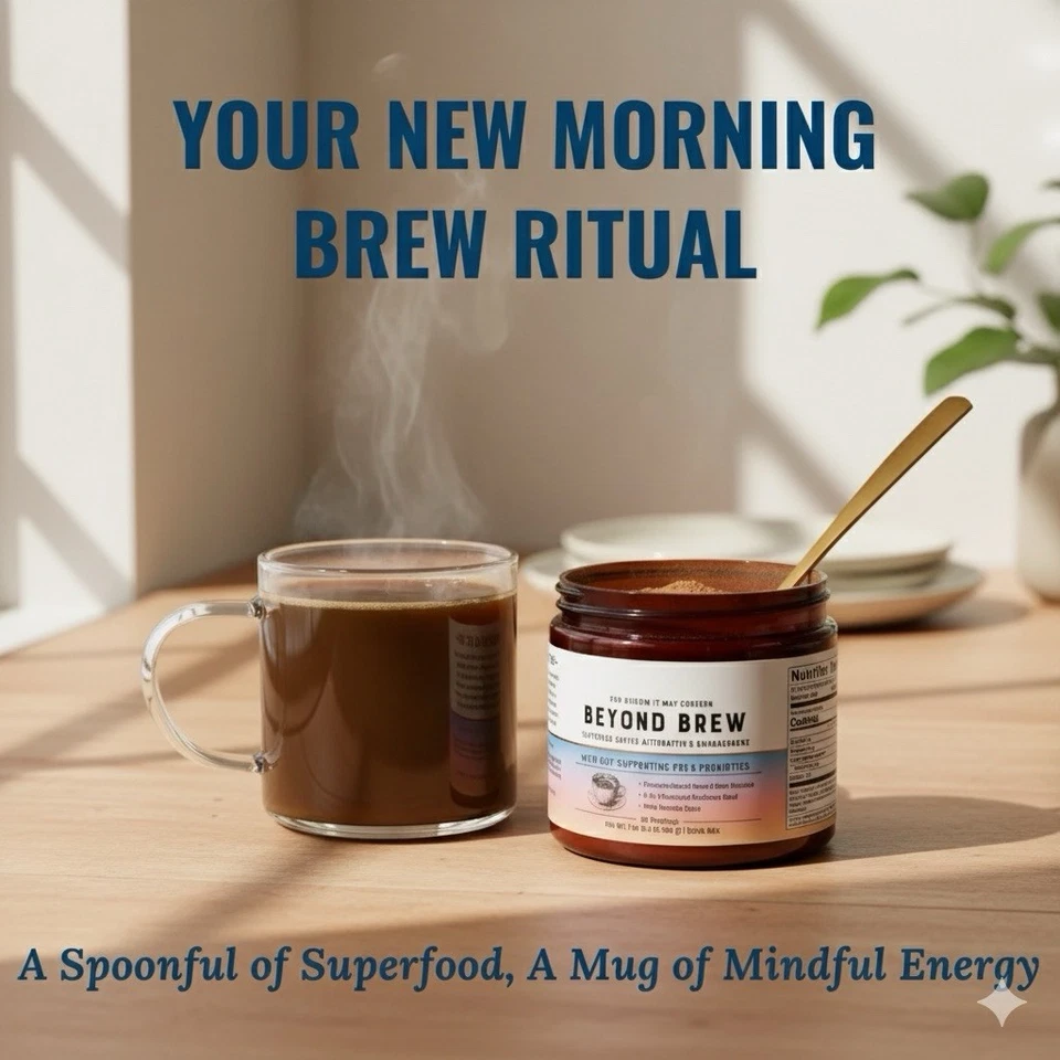 CARAMEL FLAVOR Beyond Brew Mushroom Coffee 7-in-1 Cacao Energy/focus/Gut/Mental! - Image 4 of 4