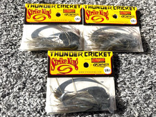 3 New STRIKE KING LURES 5/8oz THUNDER CRICKET Bladed Baits SWIM JIGS Blue Craw