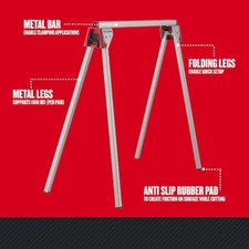 SET OF 2 Craftsman Metal Sawhorse CMST11154 USED ONE TIME 076174827248