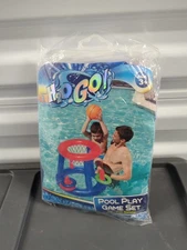 H2OGO! Pool Play Game Center Inflatable Water Floating Basketball Ring Toss Set