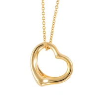 Tiffany & Co. Elsa Peretti Open Heart Pendant Necklace K18YG Gold 41cm
