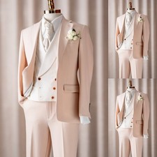 Wedding Groom Men's Suits Formal Tuxedos Workwear 3Pcs Dinner Party Coat Jacket