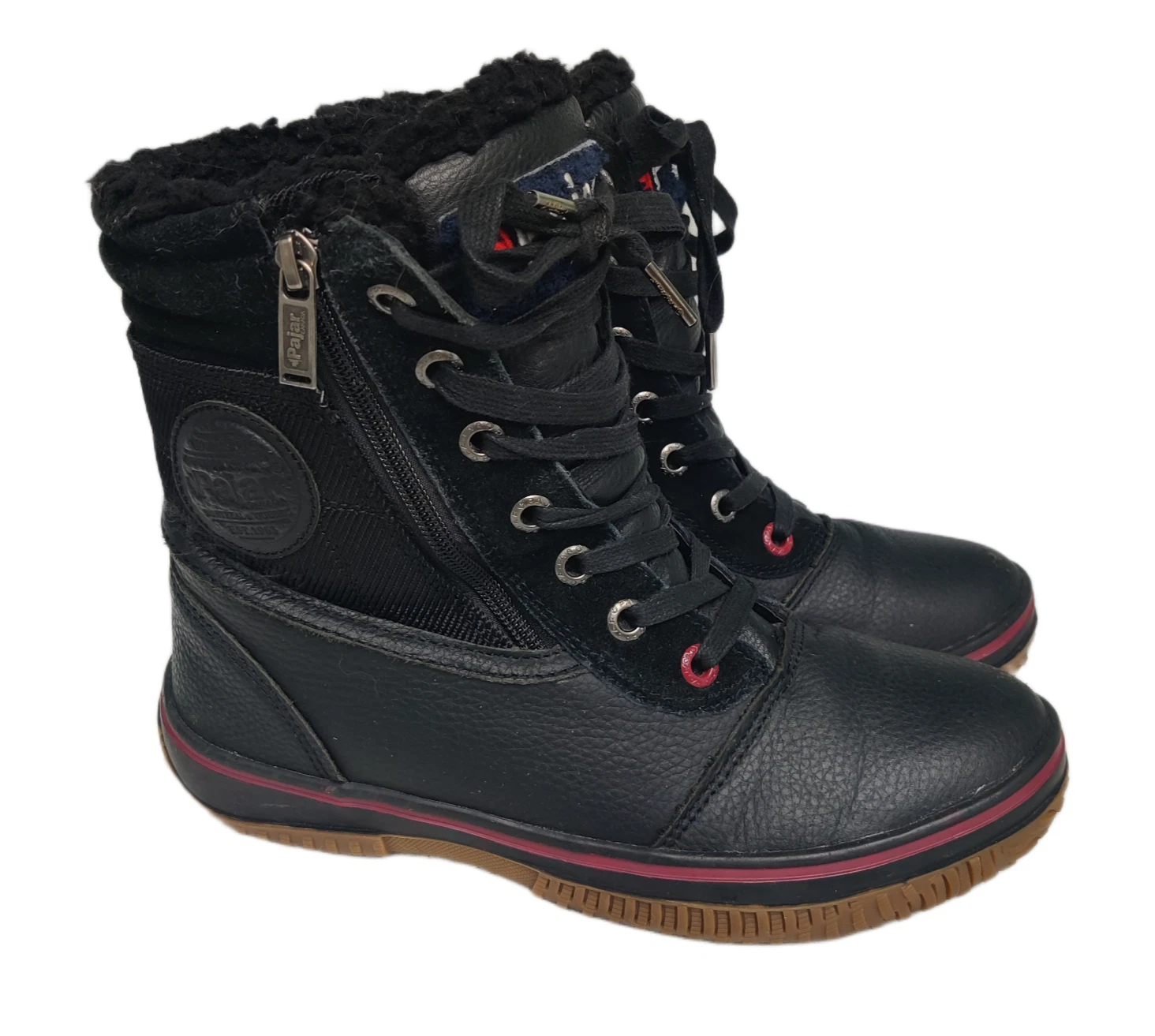 Pajar Trooper 2.0 Winter Boots Men 7.5-8 Black Upper Leather Side Zip Waterproof