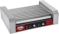 Hot Dog Roller Machine - Stainless-Steel Cooker with 9 Rollers - Cooks 24 Hot